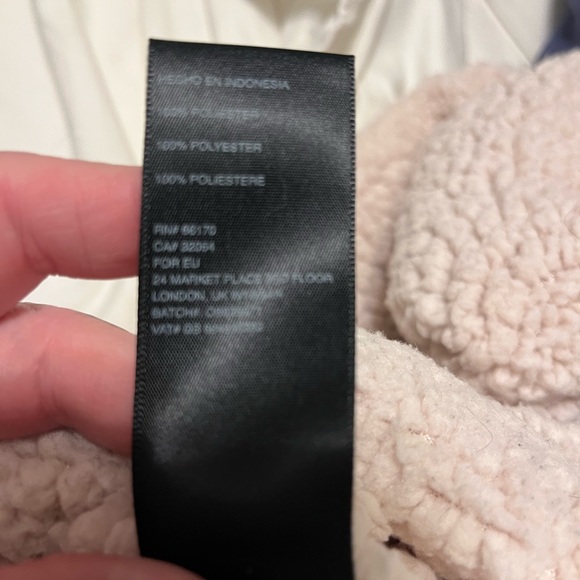 Urban Outfitters Casey Sherpa Hooded Teddy Jacket XS/S Ivory & Gray Runs bigger - Picture 9 of 9